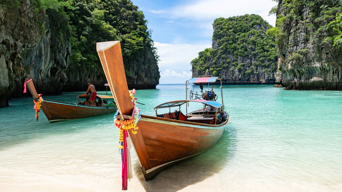 Traditional Longtail Boat in Loh Samah Beach